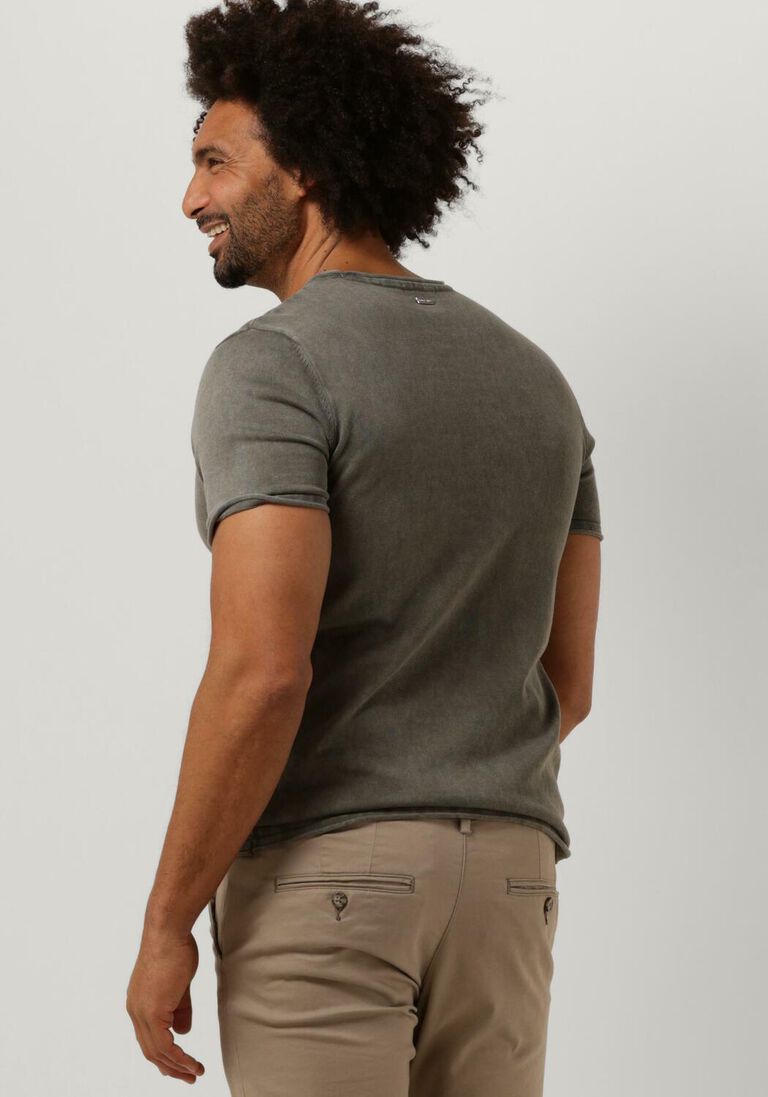 PUREWHITE olijf purewhite t-shirt flat knitted shirt shortsleeve with small logo on chest