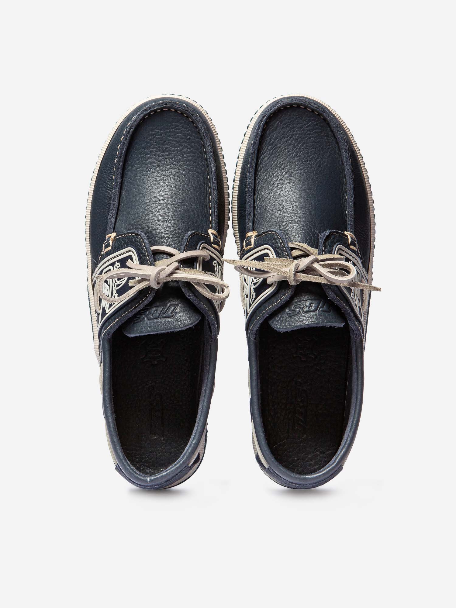 Chaussures Bateau Homme Semelle Grip Cuir Bleu