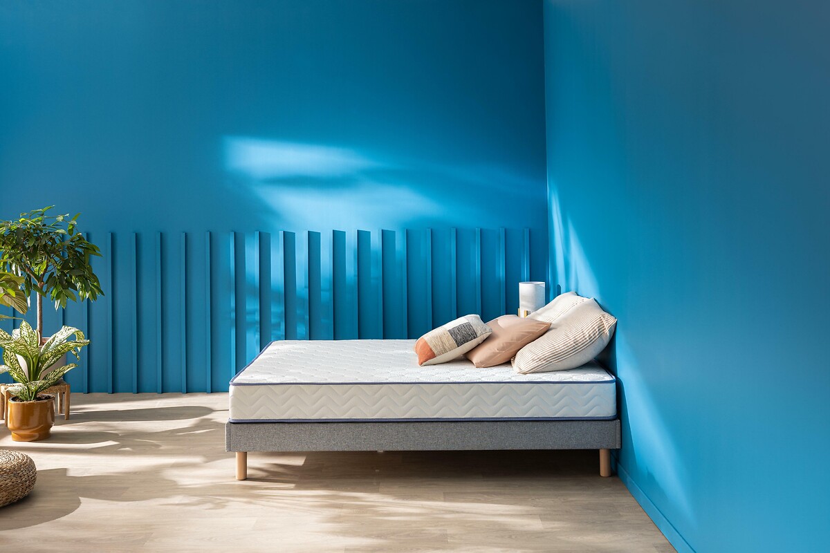 Conjunto de colchão e base de cama MERINO'S<br>Continue sorrindo