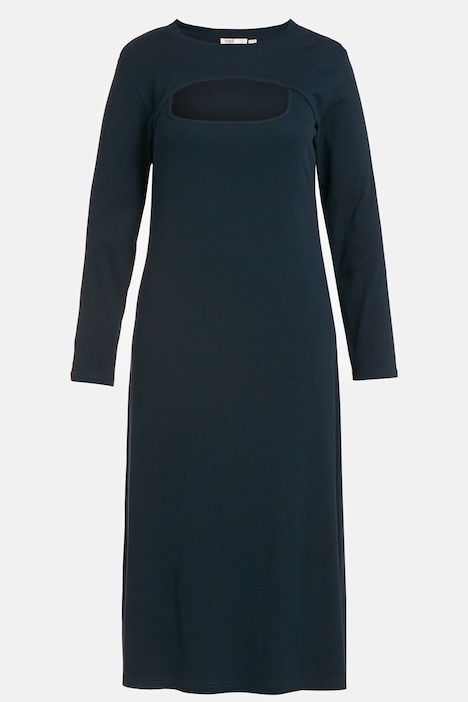 Midikleid, Bolero-Shirt, Carree-Ausschnitt, Biobaumwolle