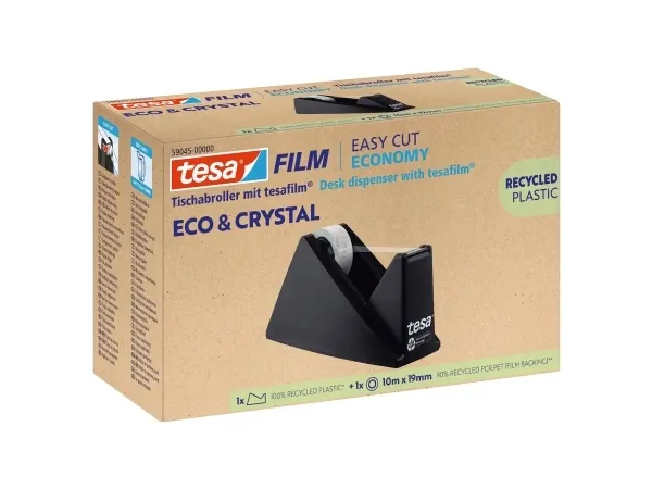 TESA Eco & Crystal, 1,9 cm, 33 m, Polystyren (PS), Sort, 1 stk