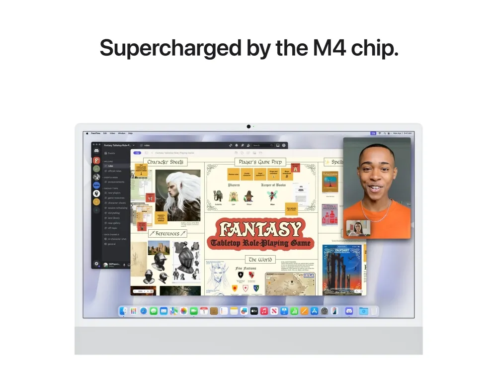 Apple iMac with 4.5K Retina display - Alt-i-én M4 - RAM 16 GB - SSD 512 GB - Apple M4 10-core - Gigabit Ethernet, IEEE 802.11ax (Wi-Fi 6E), Bluetooth 5.3 - macOS Sequoia 15.0 - skærm: LED 24