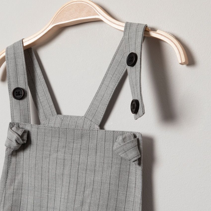 Robe salopette à poche kangourou - Gris clair