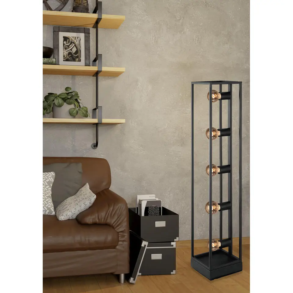 EGLOEldrickVloerlamp-E27-100cm-Zwart