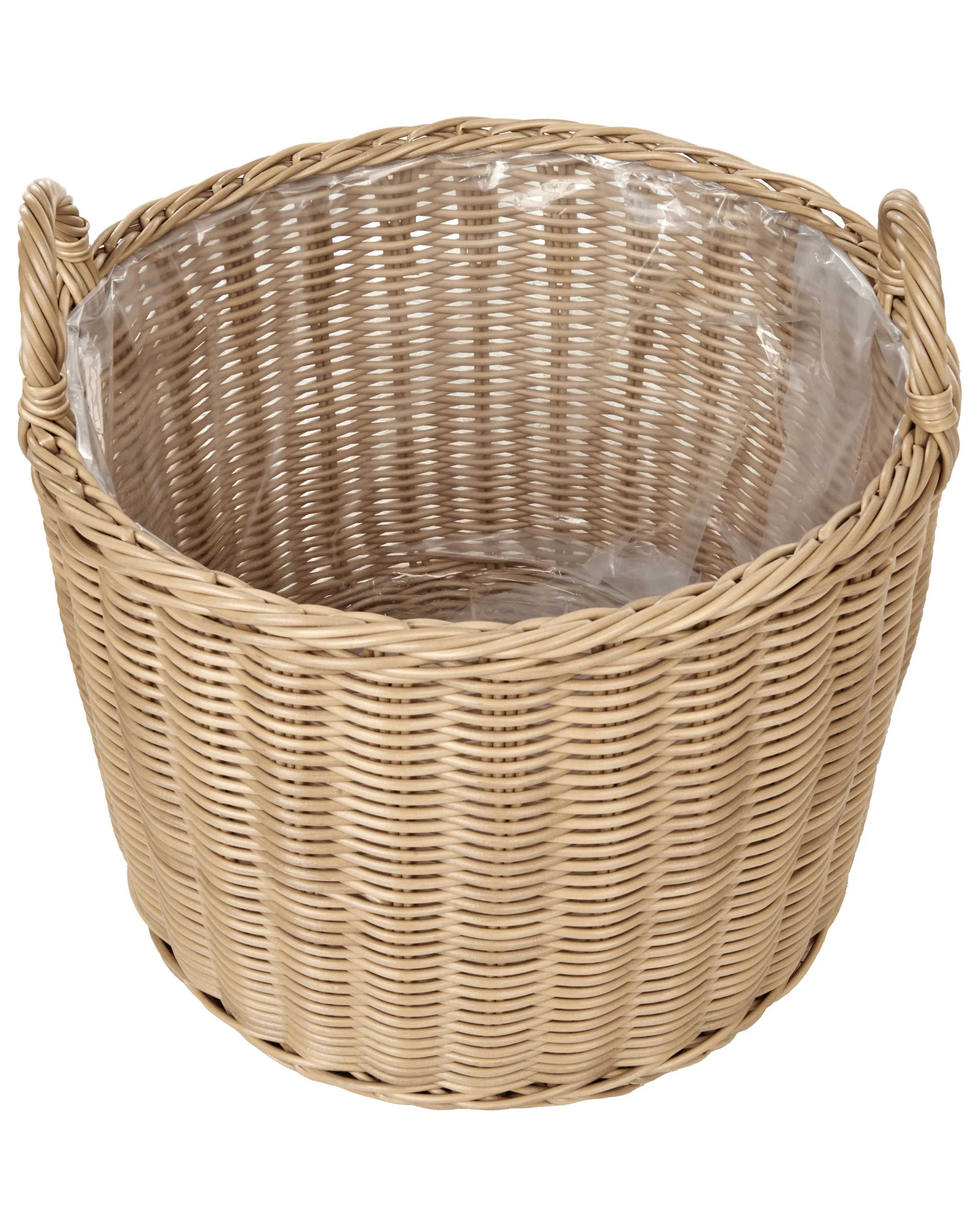Set van 3 bloempotten PENDULA PE rotan 33/37/45 cm Natuurlijk
