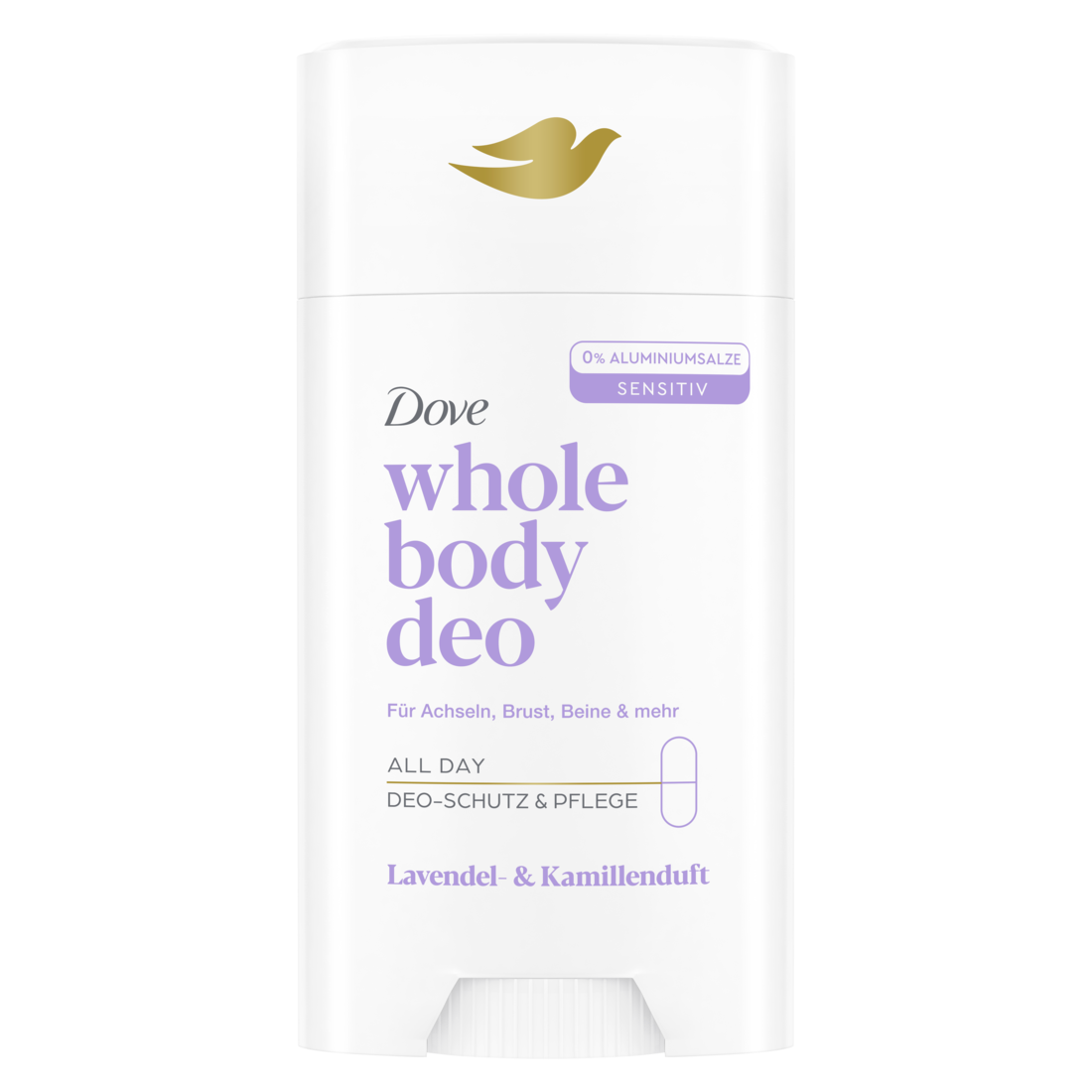 DOVE Deo Whole Body<br>75 ml, Stick, Stick, Lavendel & Kamillenduft ohne Aluminiumsalze