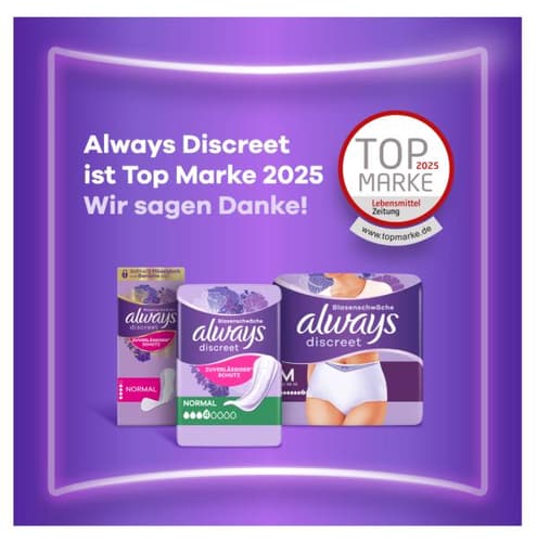 Always Discreet Inkontinenzeinlagen Für Frauen Ultimate Tag 20 Stück
