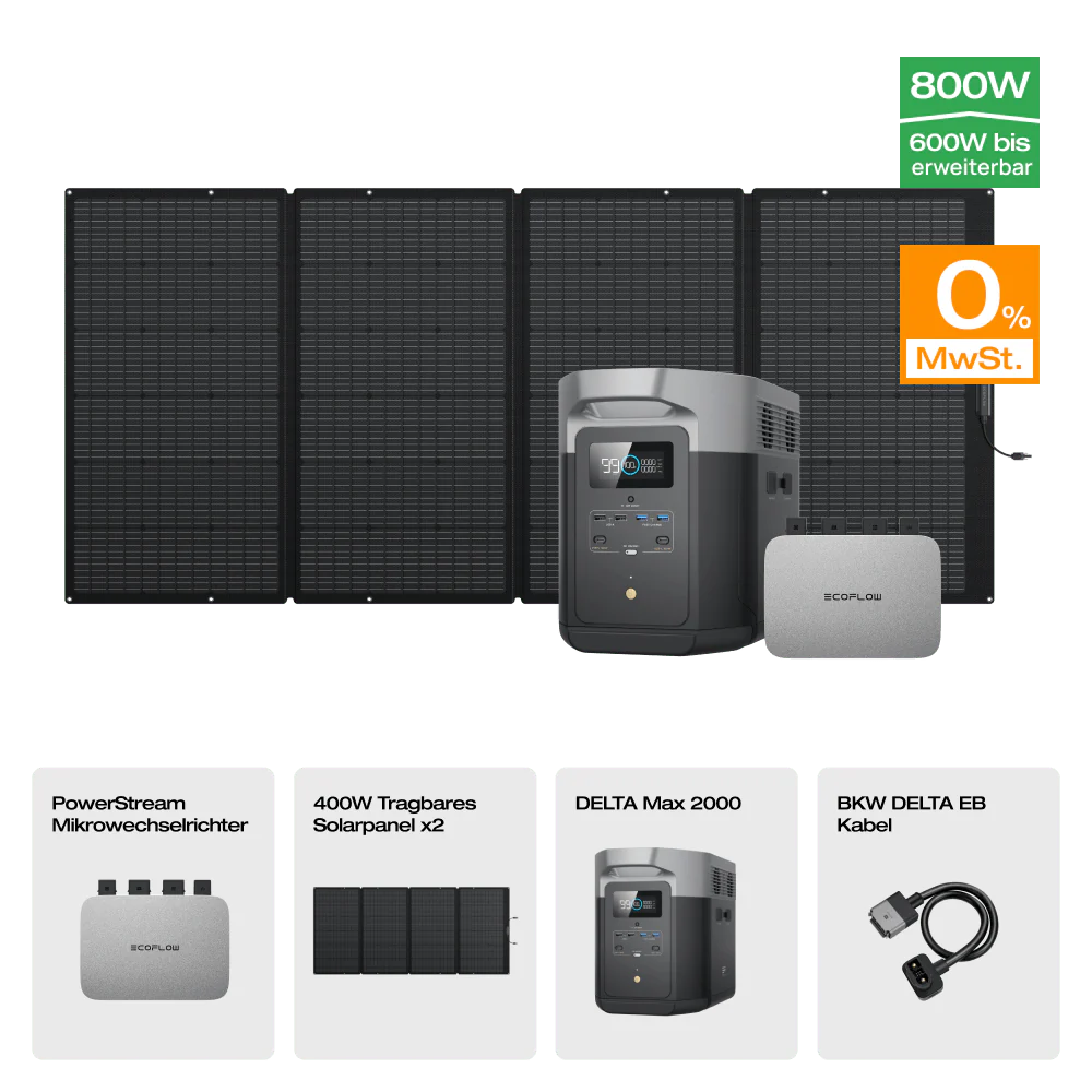EcoFlow DELTA Max Solargenerator (Tragbarer PV400W)