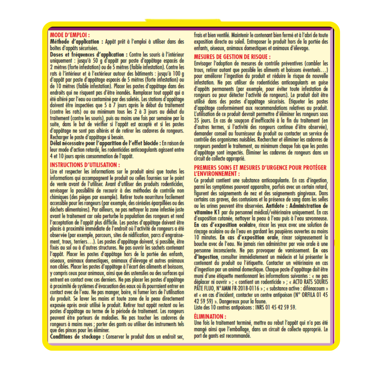 Acto rats-souris anti-rongeurs pâte appât fluo - 150grs