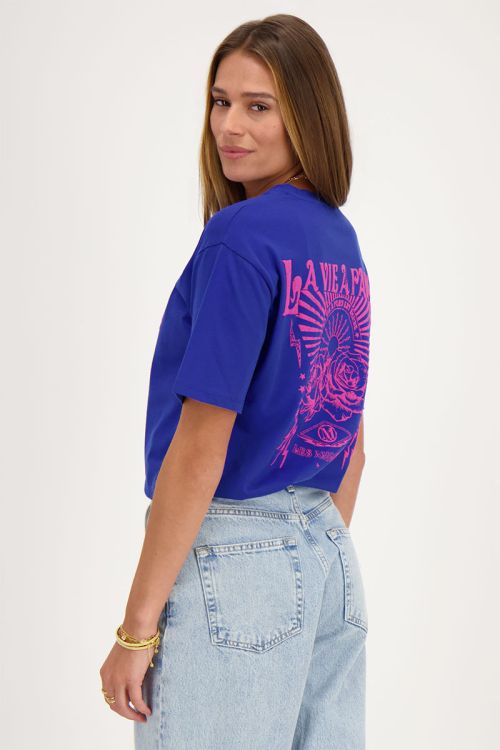 Blauw T-shirt la vie a Paris