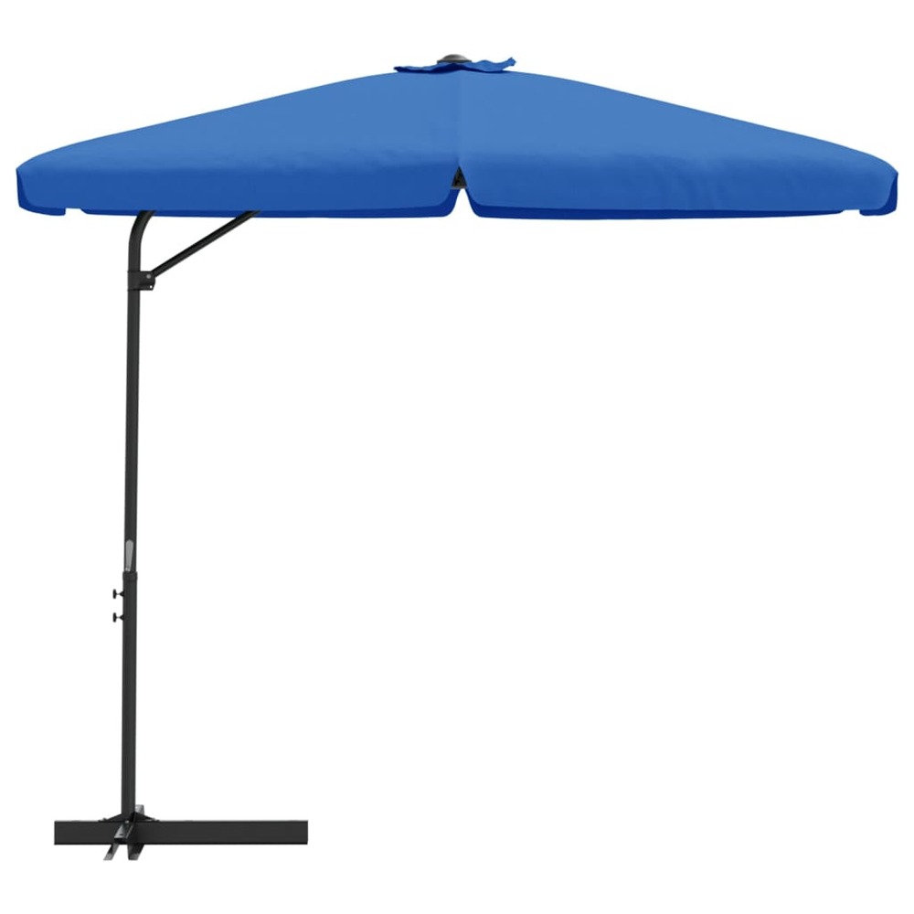Parasol d'extérieur avec mât en acier 300 cm bleu