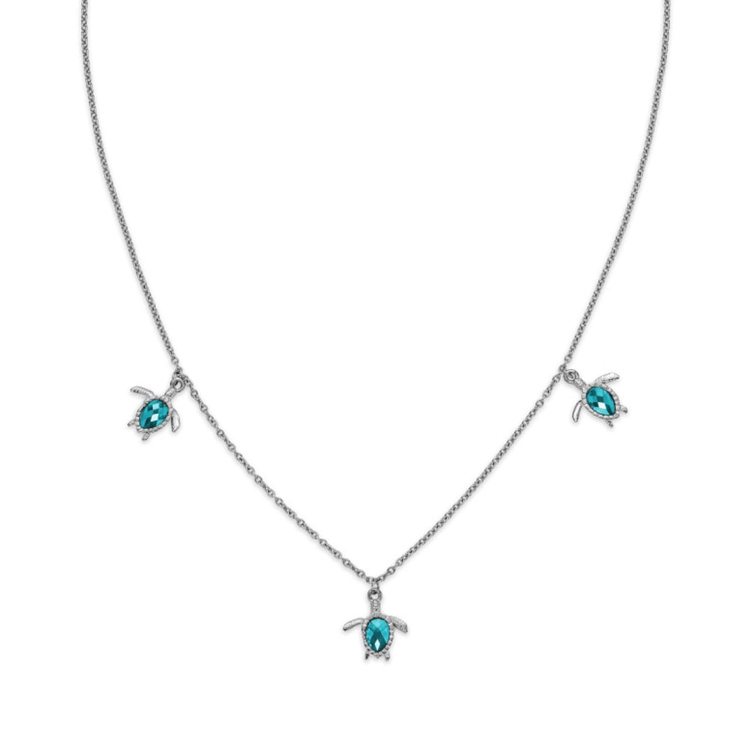 Paul Hewitt Halskette Turtle Marinium Ocean Steel Aquamarine Silbrig