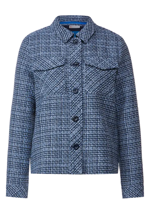 Kurzjacke in Bouclé - dahlia blue