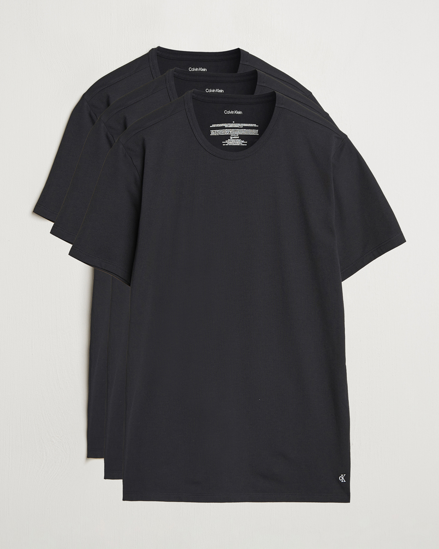 Calvin Klein 3-Pack Cotton Stretch Crew Neck T-Shirt Black