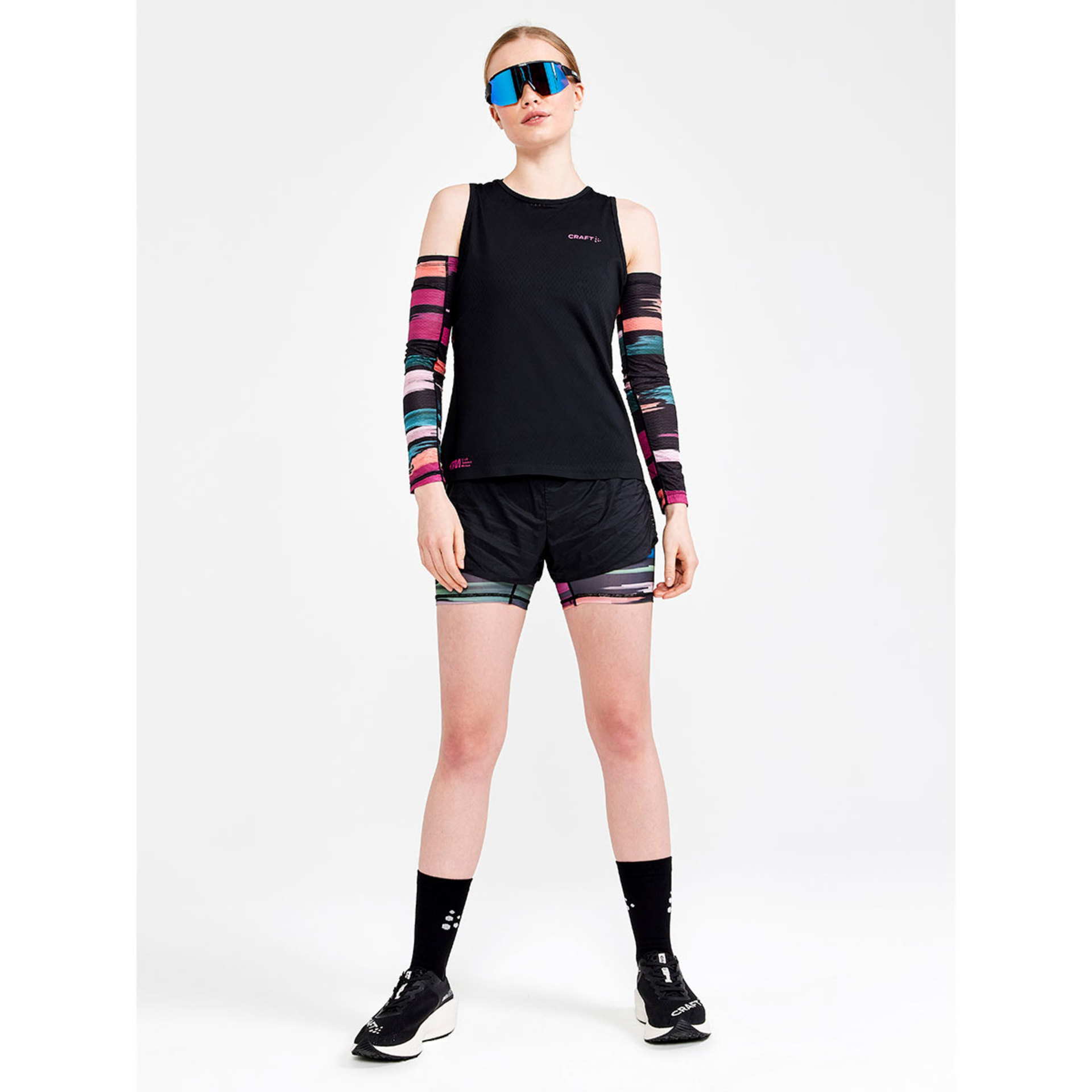Craft CTM Distance 2in1 Hardloopbroek Kort Zwart/Multi Dames
