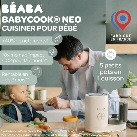Babycook Néo Robot Bébé 6 en 1   grey-white        de               Béaba