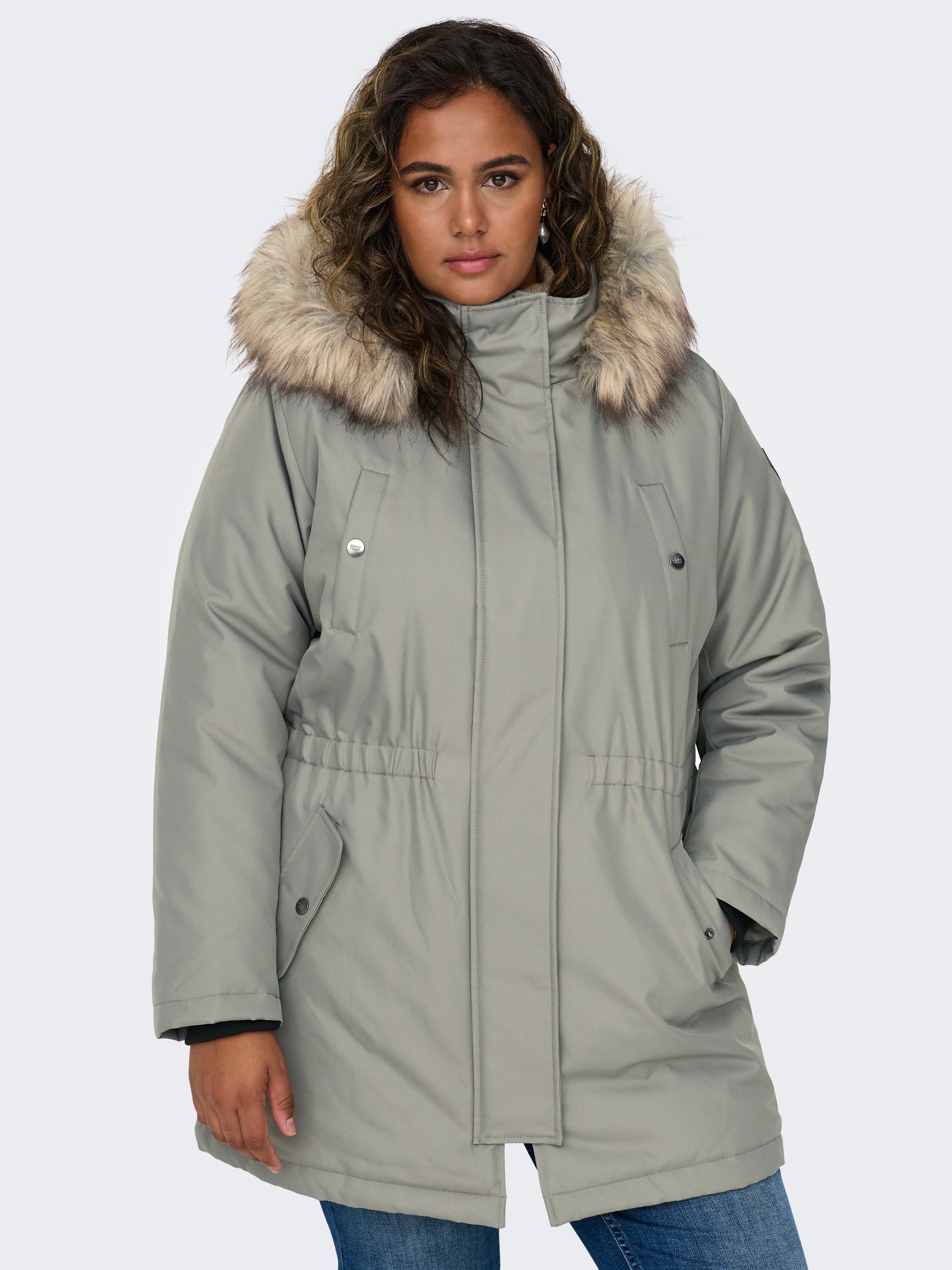 CARIRENA Langer Parka Shadow