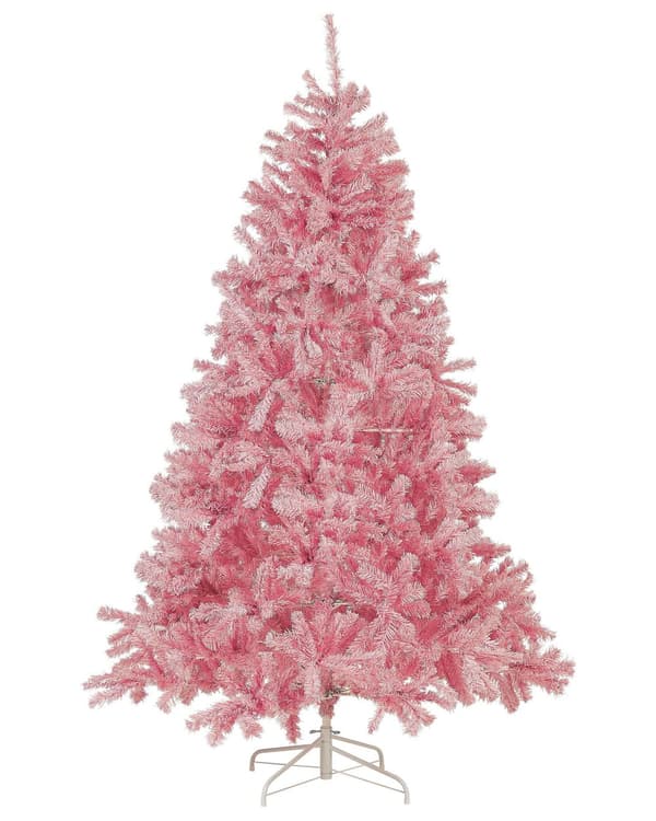 Kunstig Juletre Rosa Syntetisk 210 cm Metallbase Tradisjonell Vinterdekorasjon