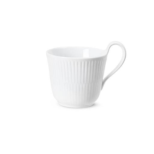 Royal Copenhagen Hvid Riflet Højhankskop, 25 cl
