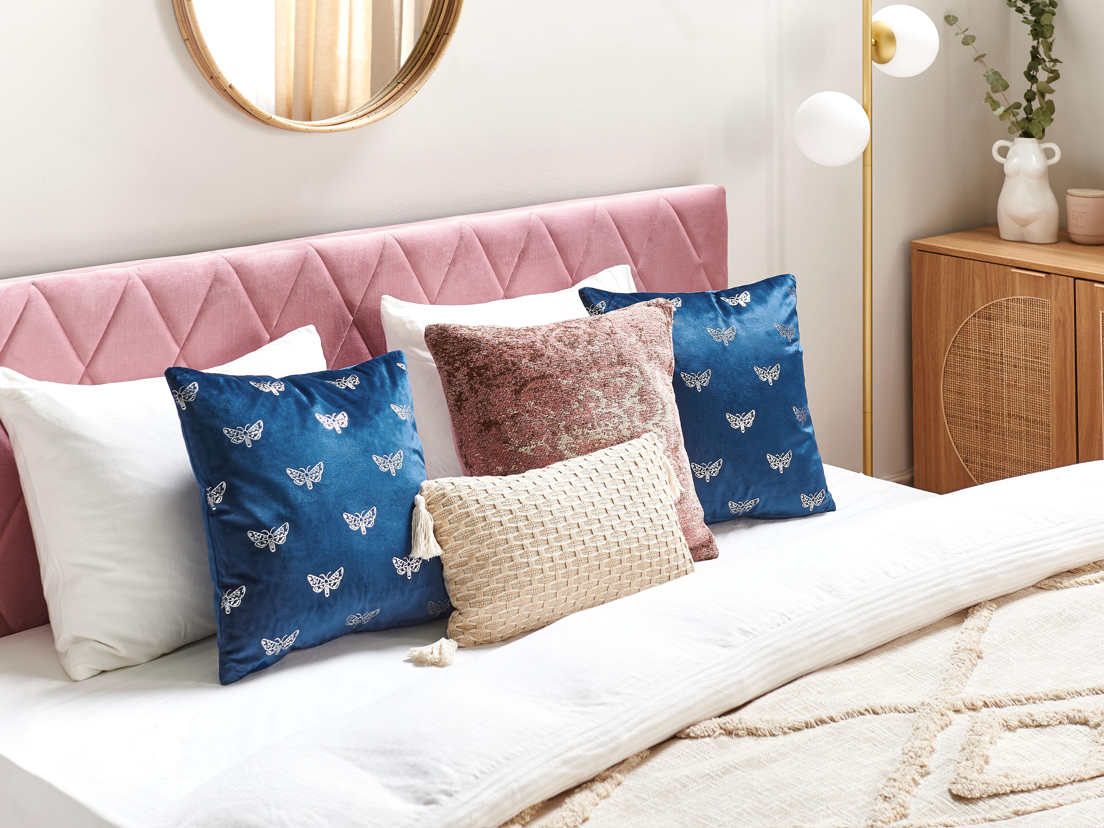 Set van 2 sierkussens YUZURI Fluweel 45 x 45 cm Marineblauw dierenprint