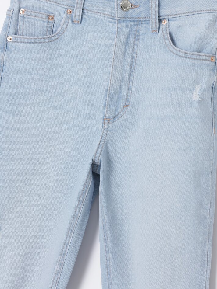 Calça jeans skinny de cintura alta - Azul claro
