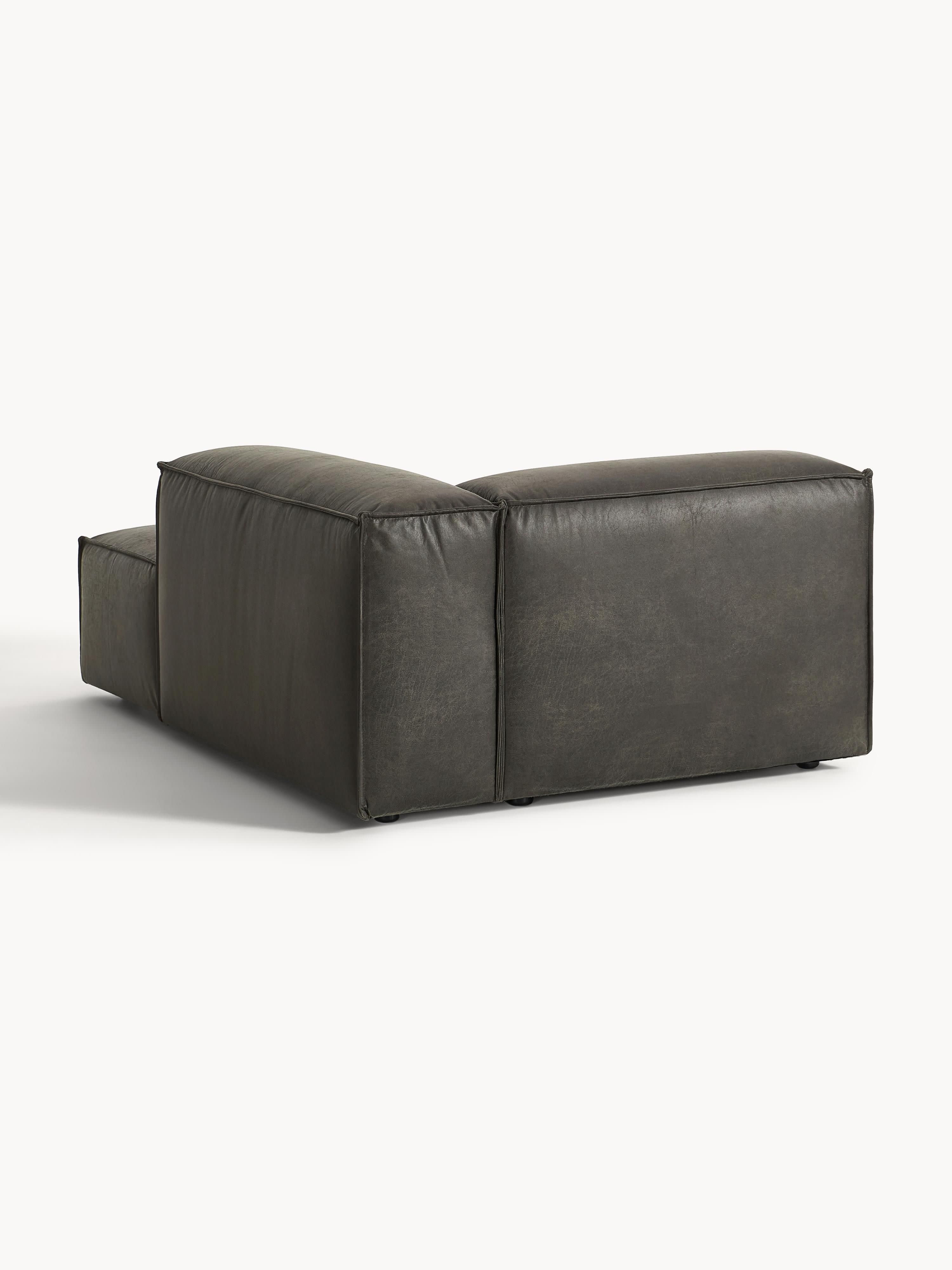 Chaise longue hoekmodule Lennon van gerecycled leer