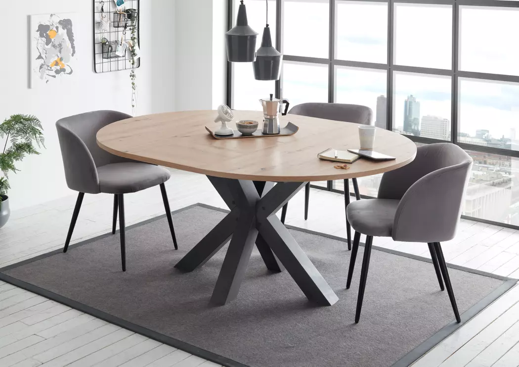Esstisch mit Auszug Big System Ø 110/150 cm