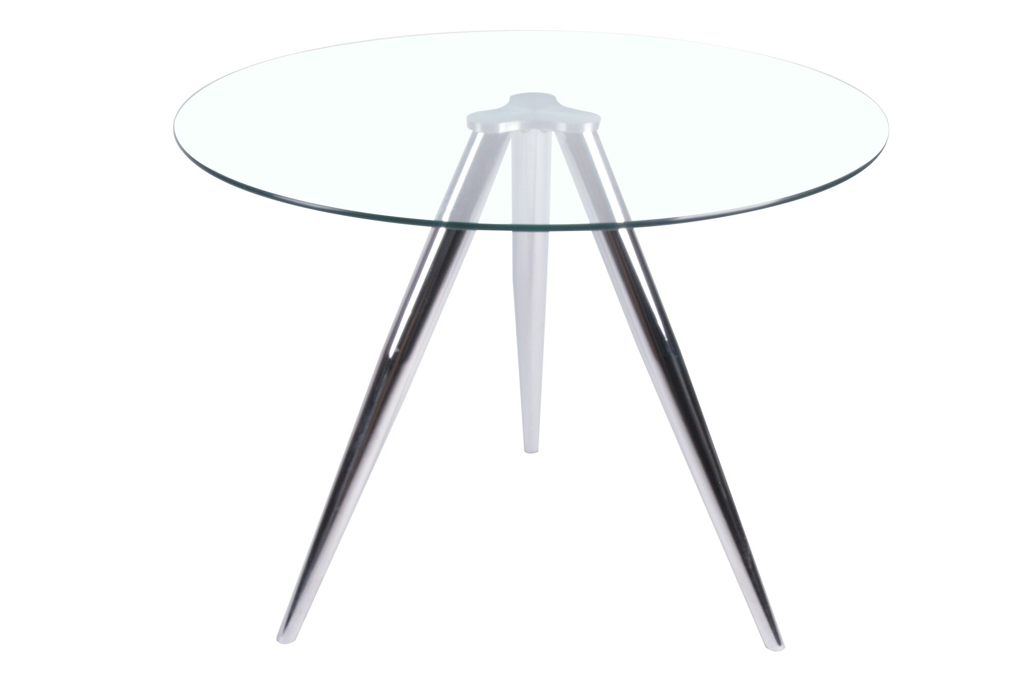 Esstisch rund mit Glasplatte und Chromgestell Ø100 cm Esszimmertisch Küchentisch Tisch Glastisch