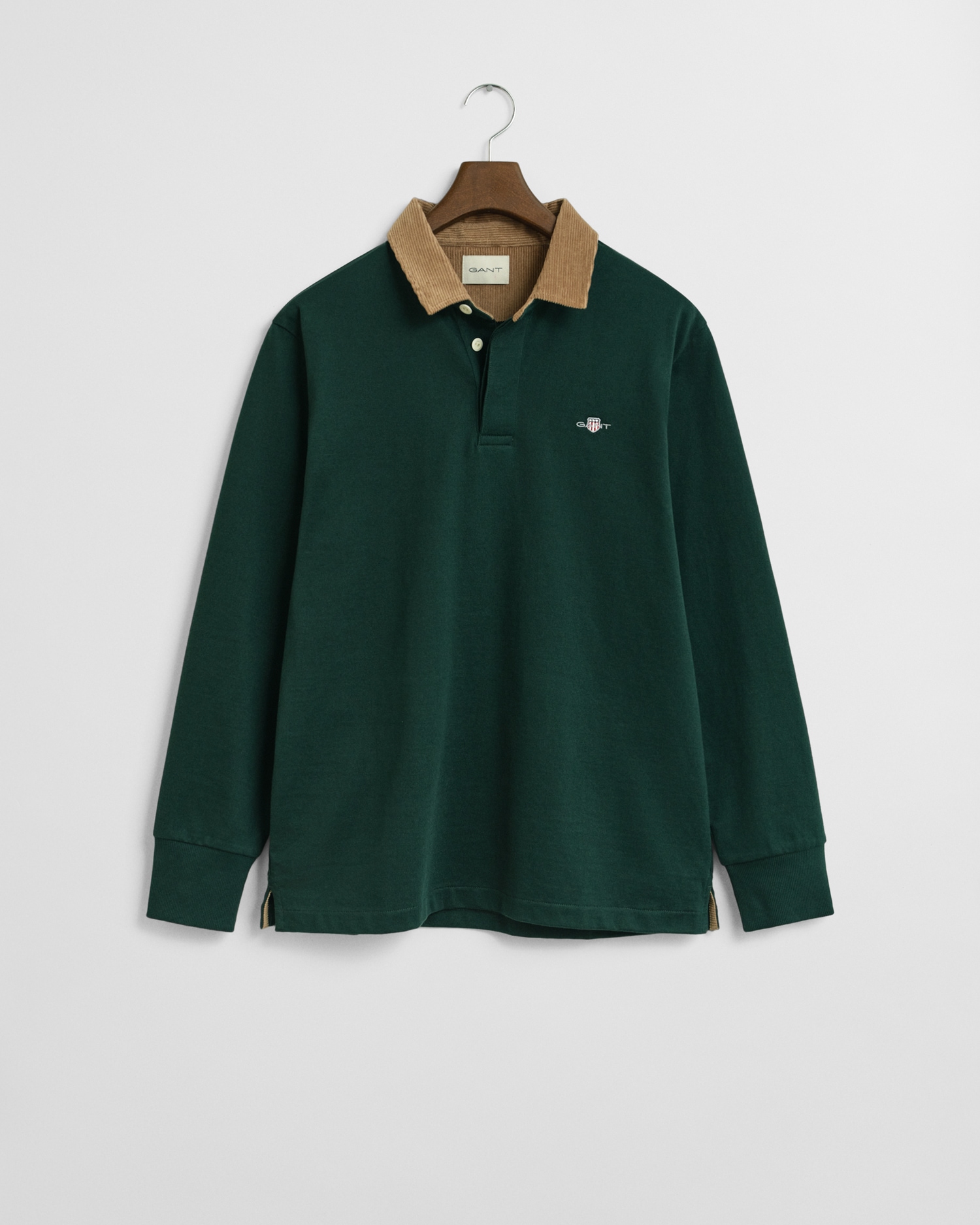 Gant Langarm-Poloshirt »CORD COLLAR HEAVY RUGGER«, Cordkragen, regular fit, seitliche Saumschlitze