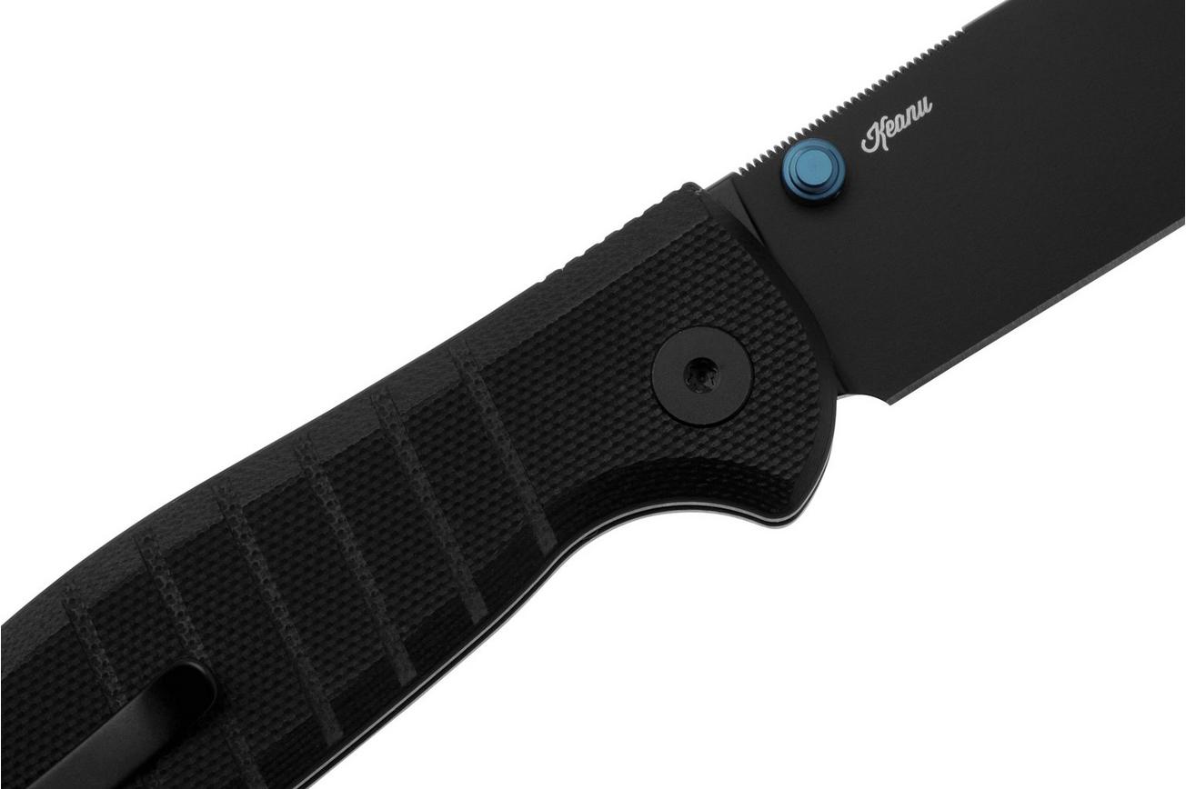 Bestechman Goodboy Jr BMK10E PVD D2, Black G10 zakmes, Keanu design