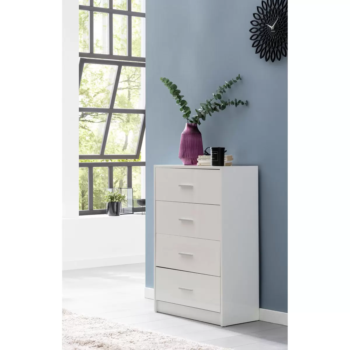 Kommode Campillo silber,weiss