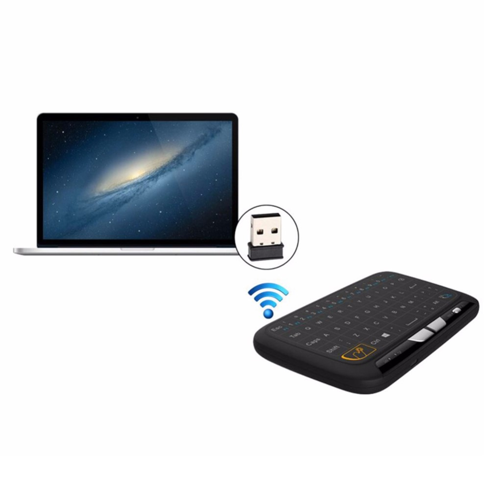 (142x90mm) 2.4 GHz Universal Wireless Funk Mini Touch Tastatur mit Touchpad für Smart TV Box / PC / Laptop - Schwarz