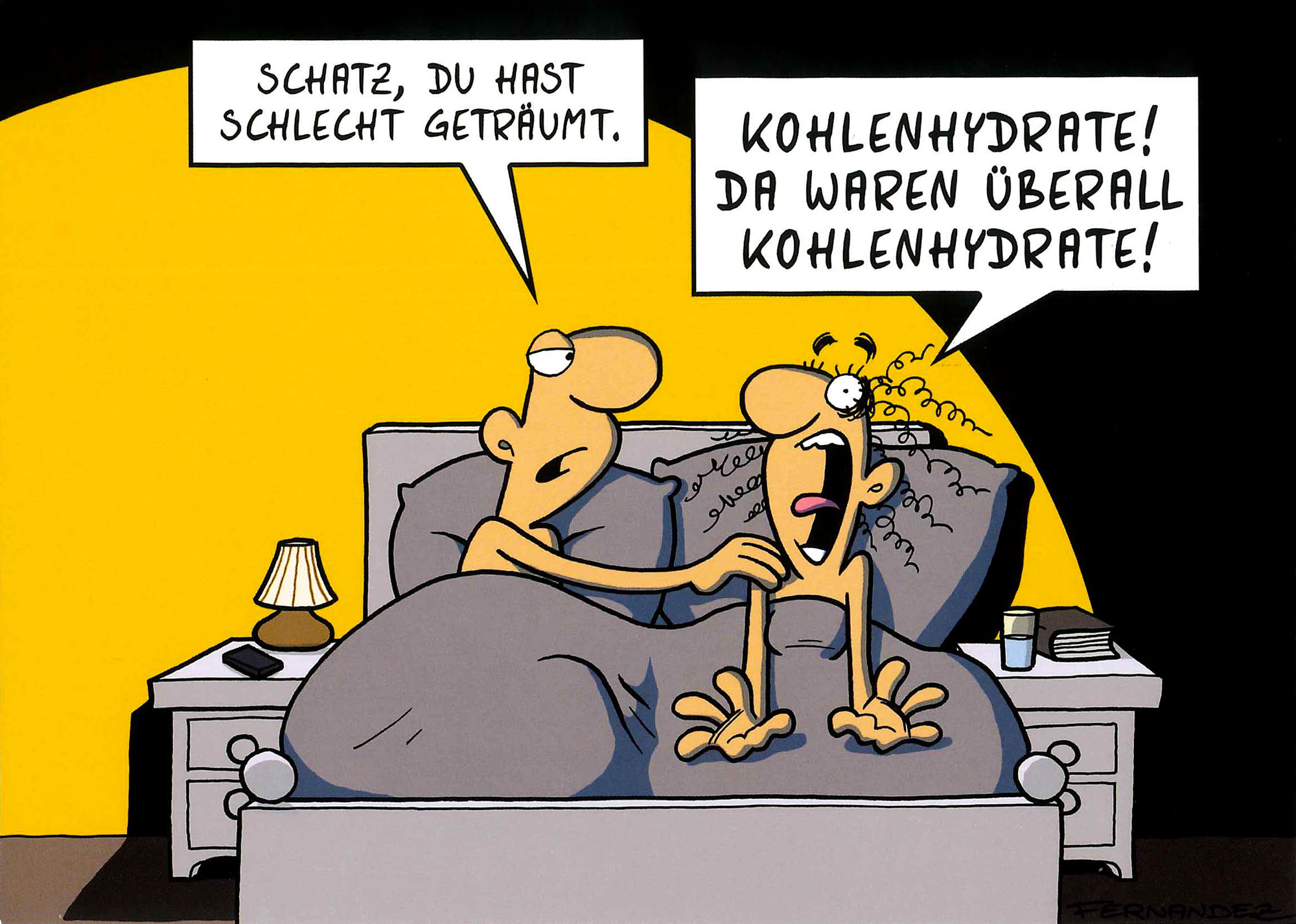 Postkarte 'Überall Kohlenhydrate!' günstig bestellen