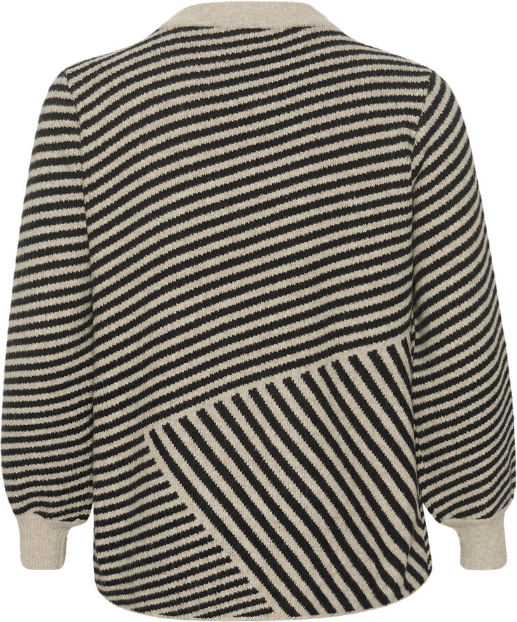 Kaffe Curve KCverina Knit Pullover Feather gray melange / black