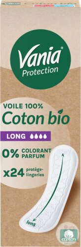 Vania Protection Protège-Slip Coton Sans Parfum Long 24 Pièces