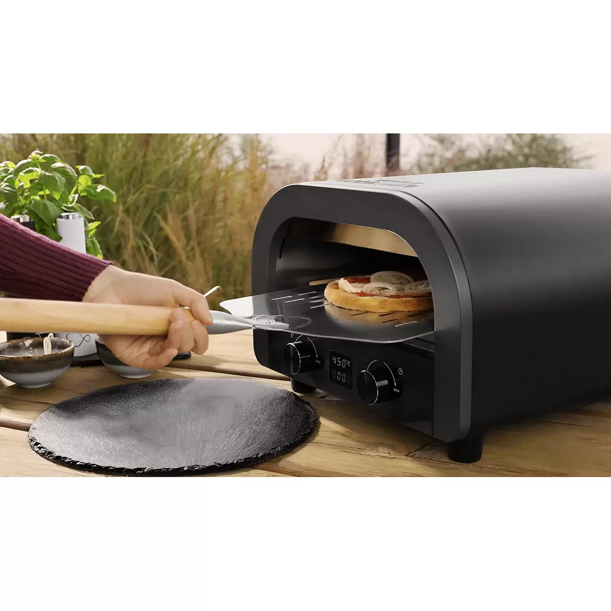 Elektrischer Pizzaofen Trisa Pizza Mio  Schwarz
