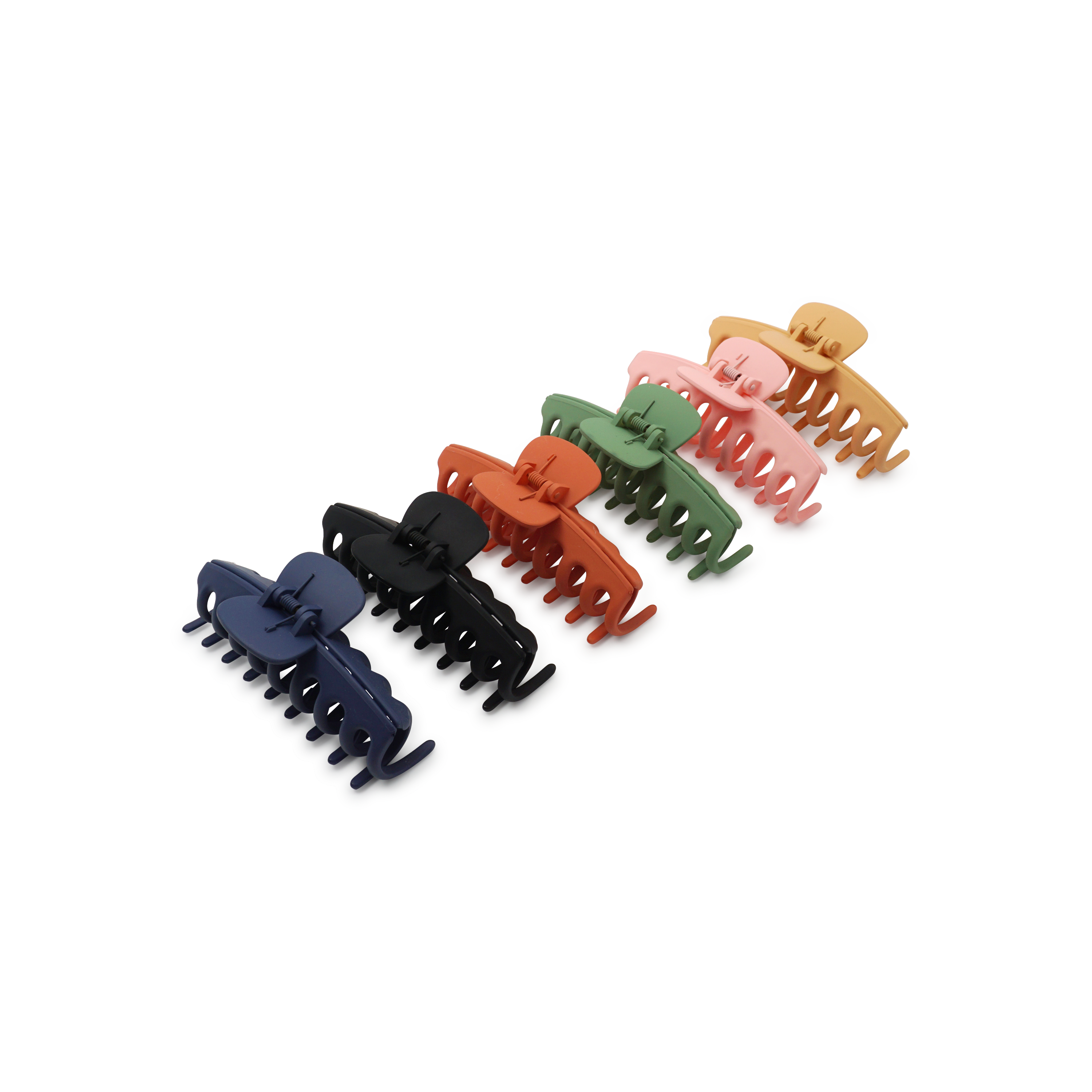 (6er Set) 11cm Haarspangen Klammer Matte Krallen Clips Haarschmuck - Bunt