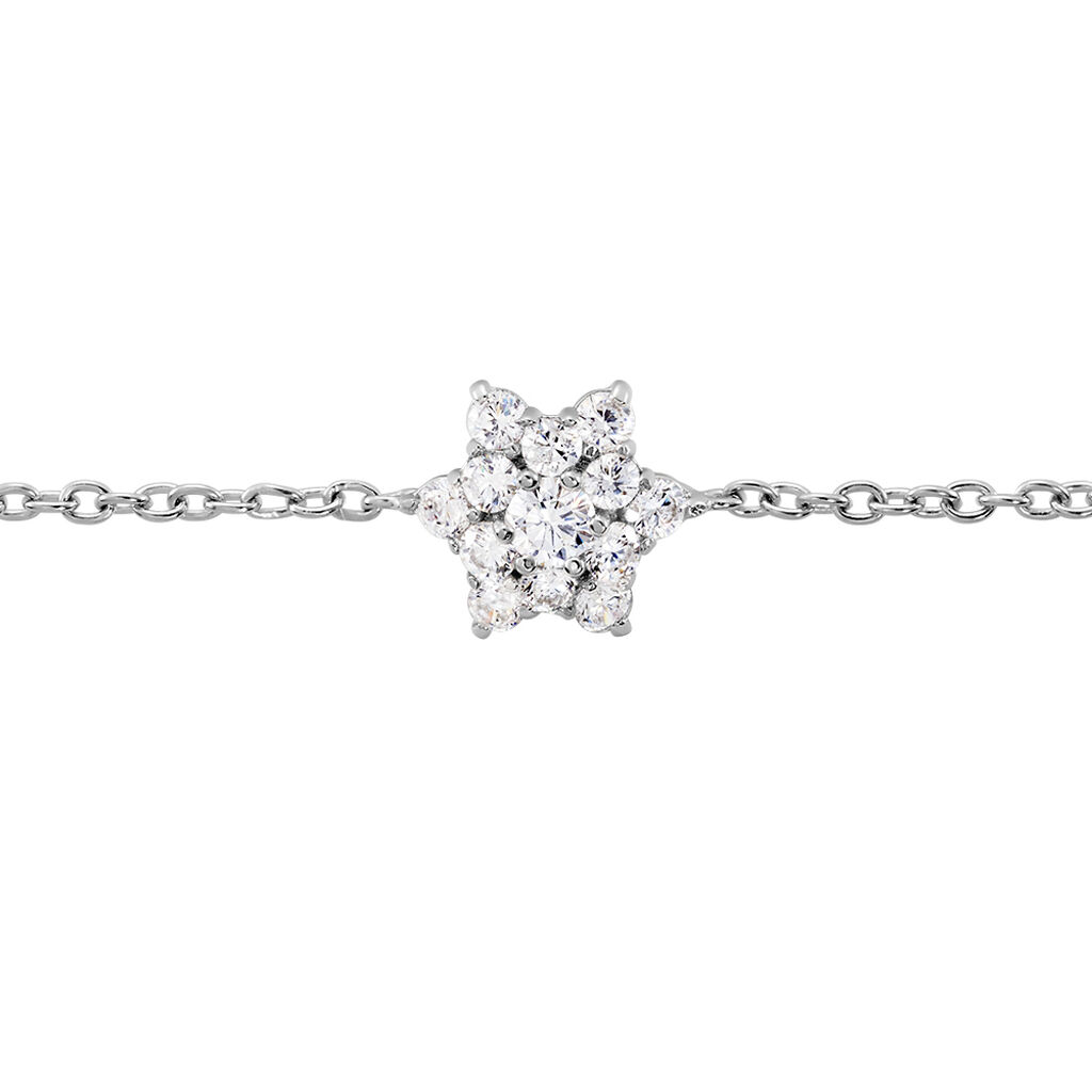 Bracelet Argent Blanc Siusaidh Oxydes De Zirconium Serti Griffes