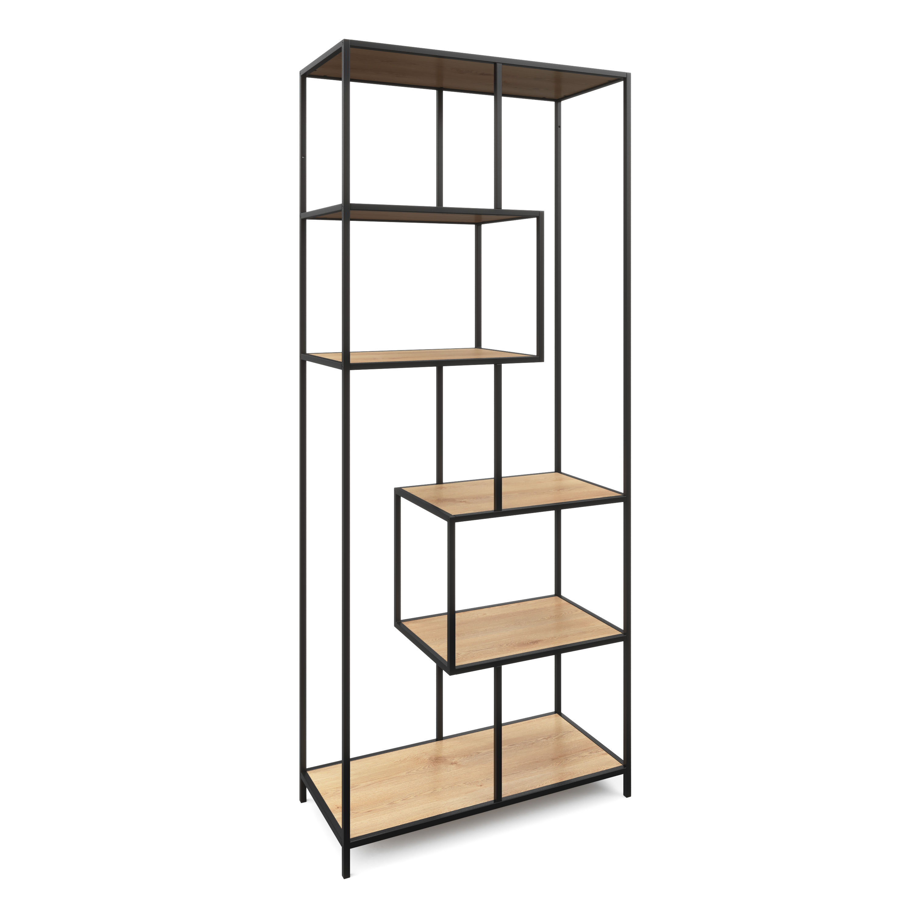 Bücherregal SEAFORD  77 x 185 cm braun/schwarz