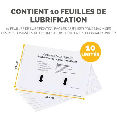 Fellowes - 10 feuilles de lubrification pour destructeur