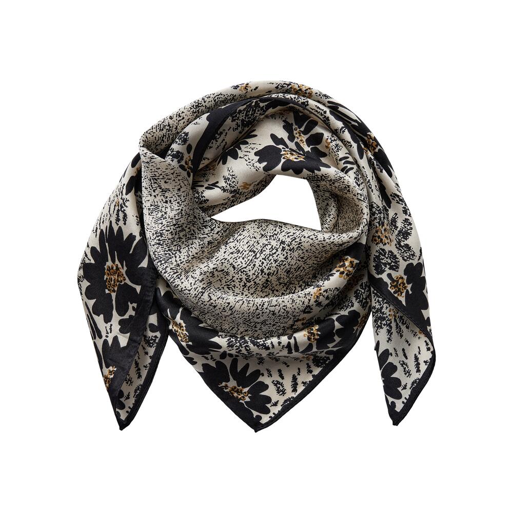 Bahne Accessories  Silketørklæde - Black flowers