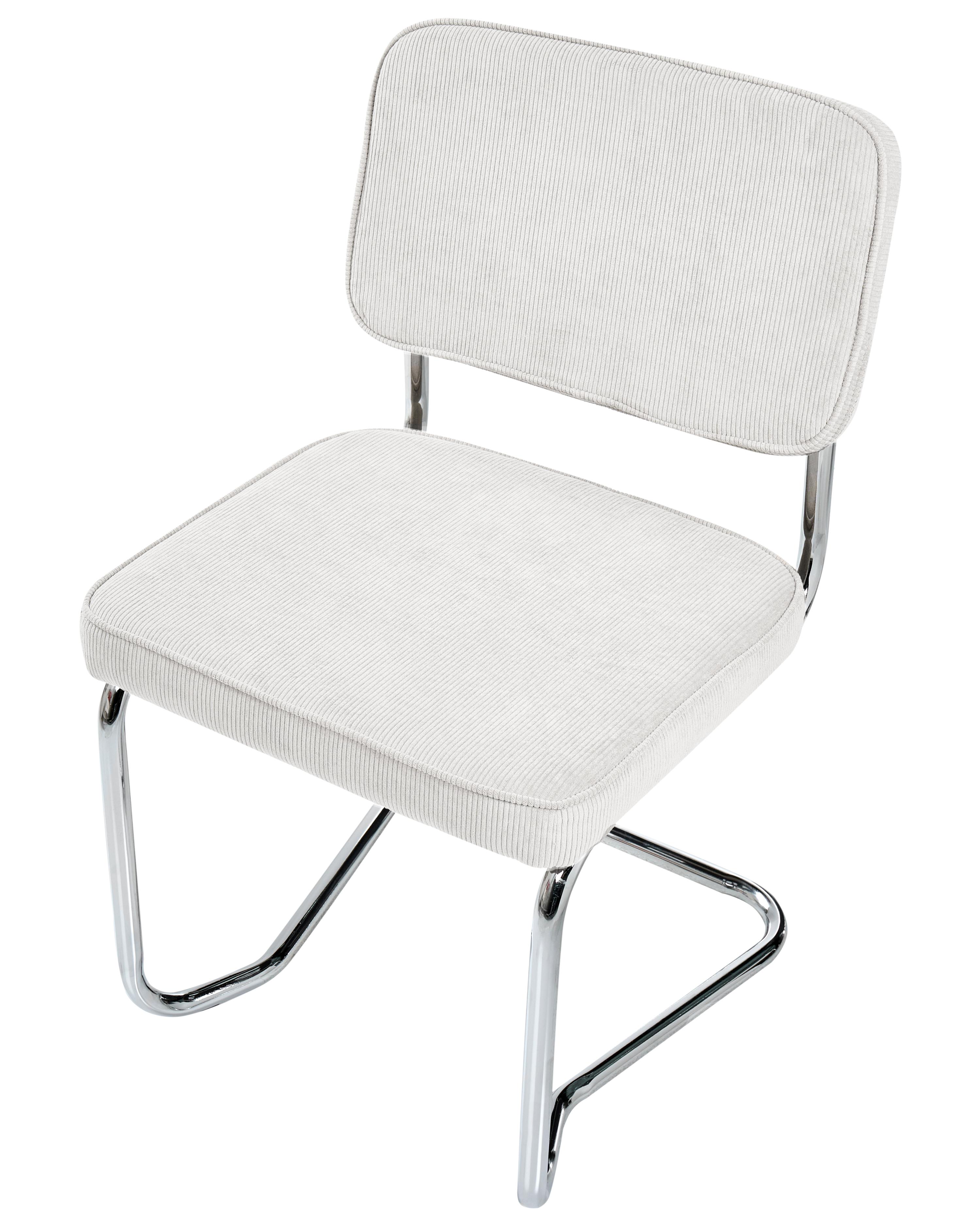 Set van 2 eetkamerstoelen IRWIN Corduroy Gebroken wit