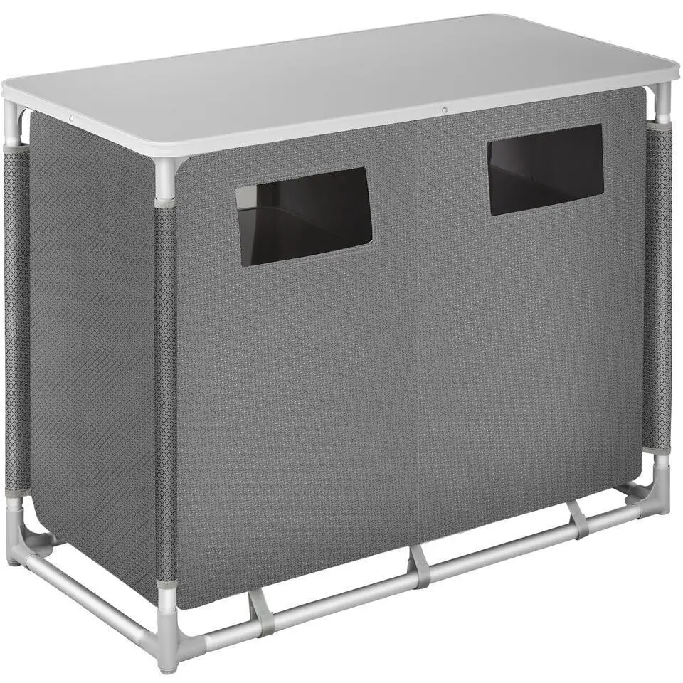 tectake - Campingkeuken 97x47,5x78cm, Grijs
