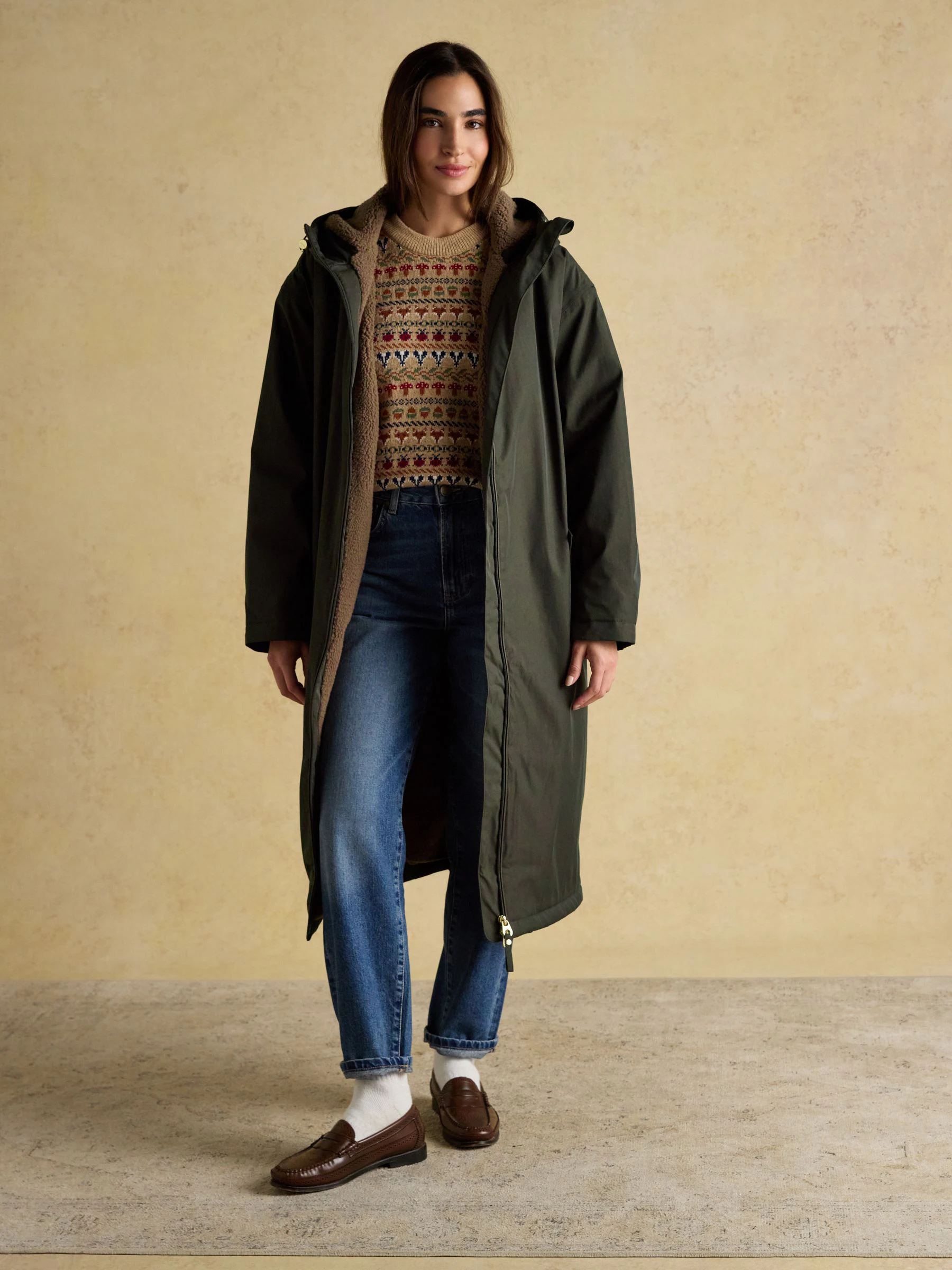 Groen - Joules - Oversized waterdichte overall met fleece voering