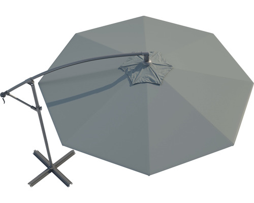 Soluna Lyon zweefparasol, Ø 300 cm, hoogte 270 cm, donkergrijs