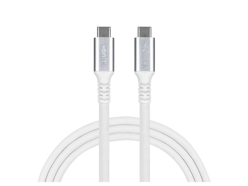 onit Thunderbolt 4-Kabel USB C - USB C 3 m, Weiss Verbindungskabel mit geflochtener Nylonummantelung