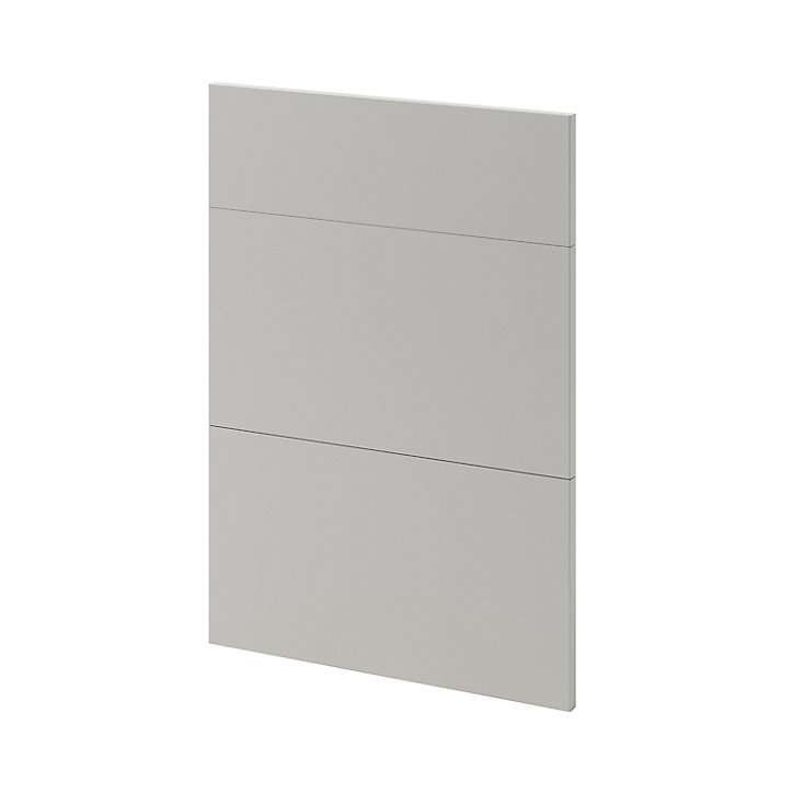 Façade de cuisine 1 tiroir et 2 casseroliers Stevia gris mat l. 50 cm x H. 72 cm GoodHome