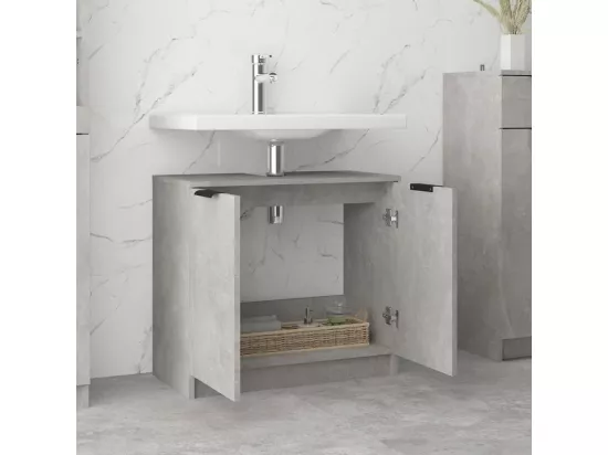 Armoire de bain Gris béton 64,5x33,5x59 cm Bois d'ingénierie