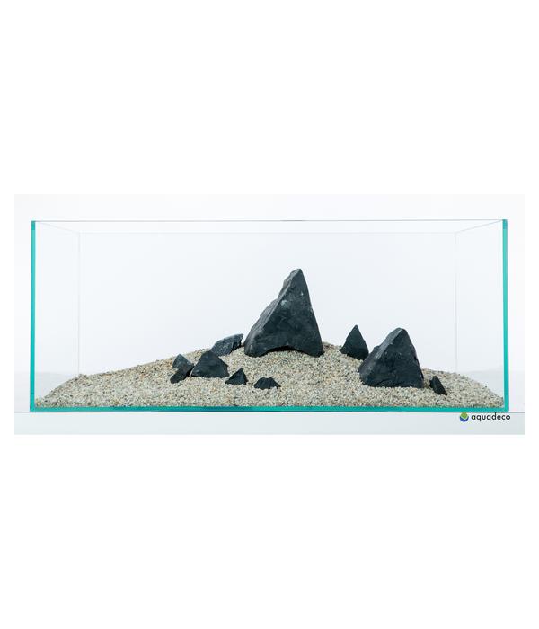 aquadeco Aquariumdeko Set Schwarzer Felsen