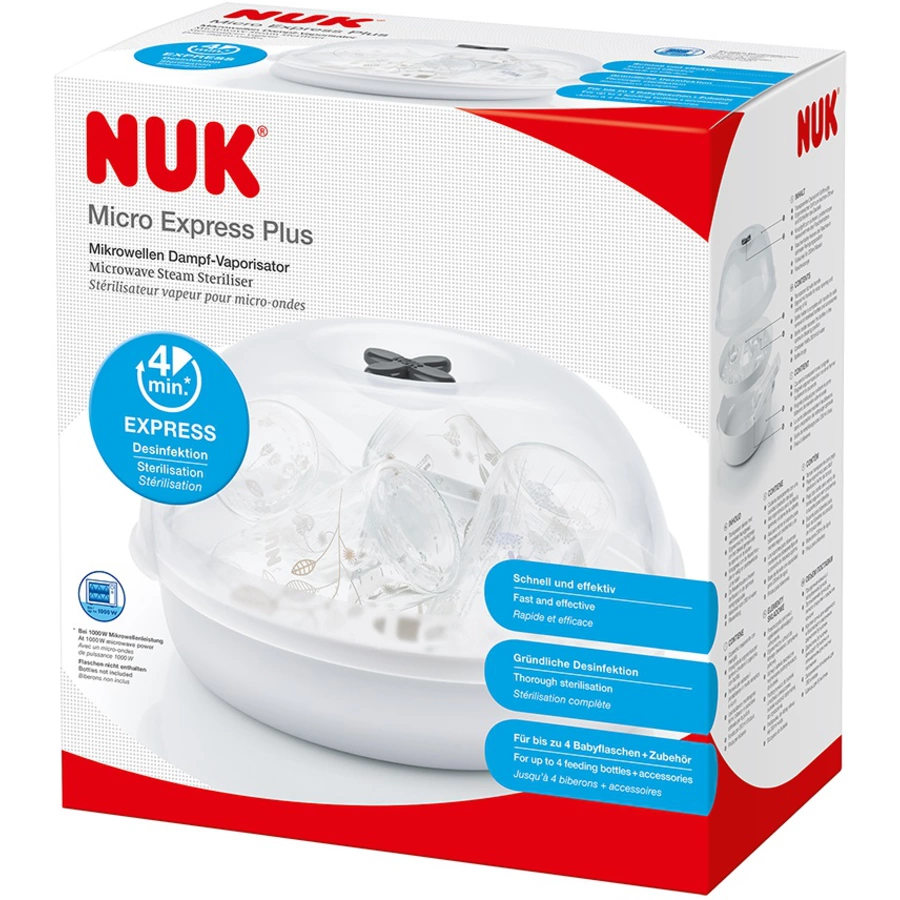 NUK Mikrowellen Dampf-Vaporisator Micro Express Plus für bis zu 4 Flaschen